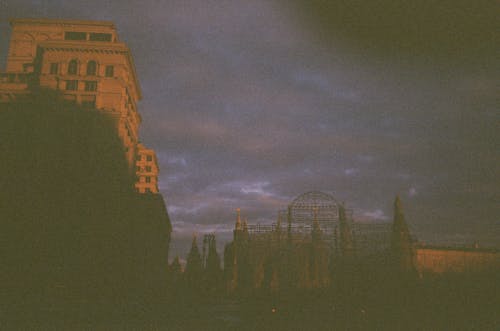 Film Photograph of Buildings in City 