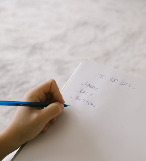 Kostenloses Stock Foto zu aufgabenliste, handschrift, kontroll-liste