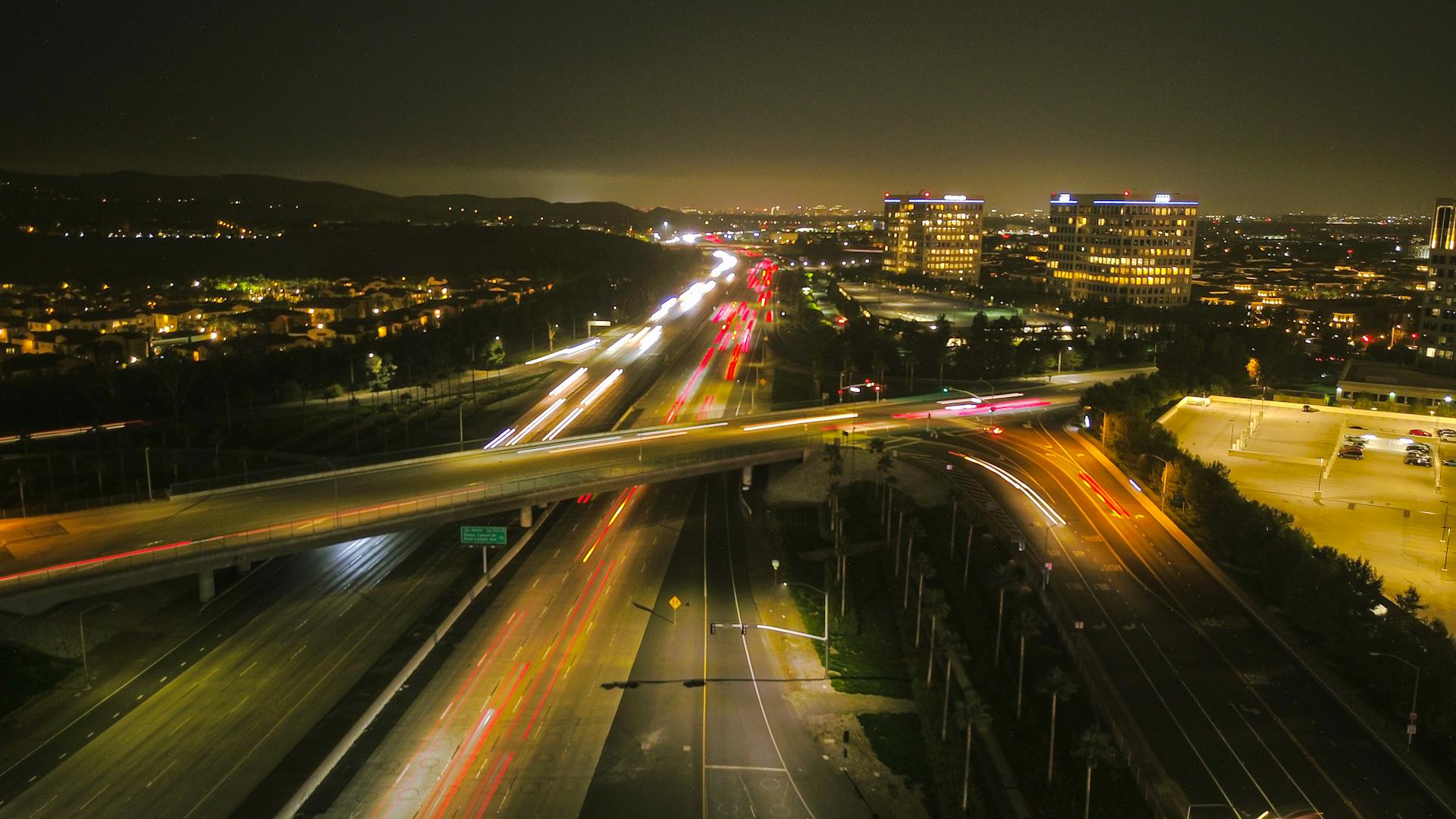 Time Lapse Photography of City Roads in California during Nighttime