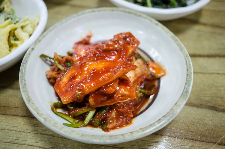 Close-Up Shot Of Kimchi On A Plate