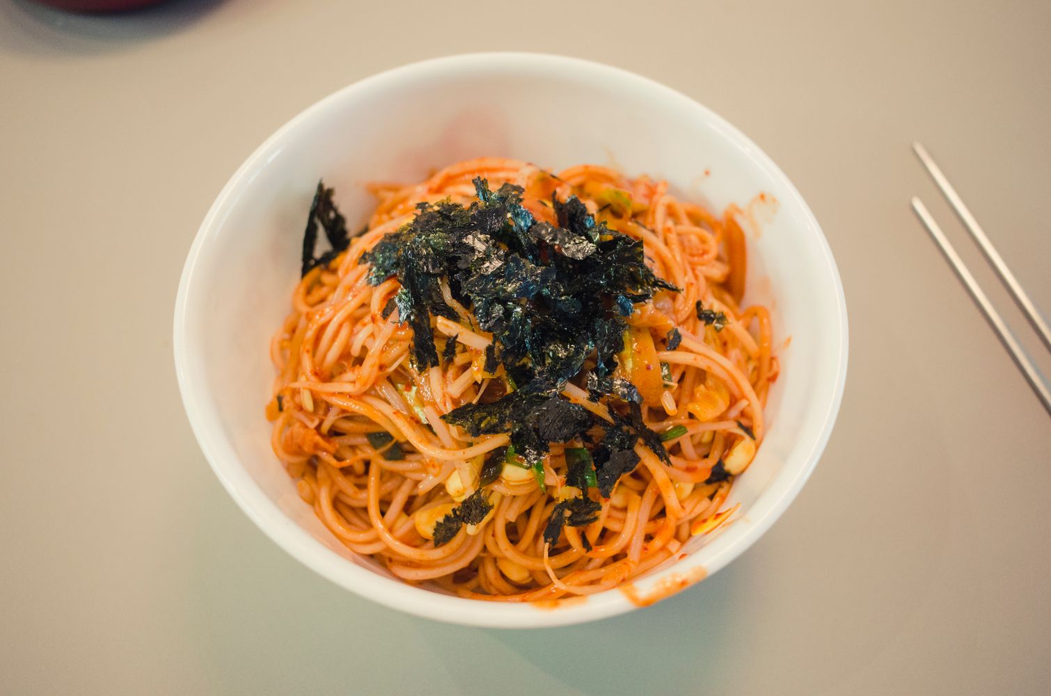 Pan-Seared Pork Bibimbap with Perilla