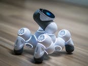 A White and Black Robot Toy