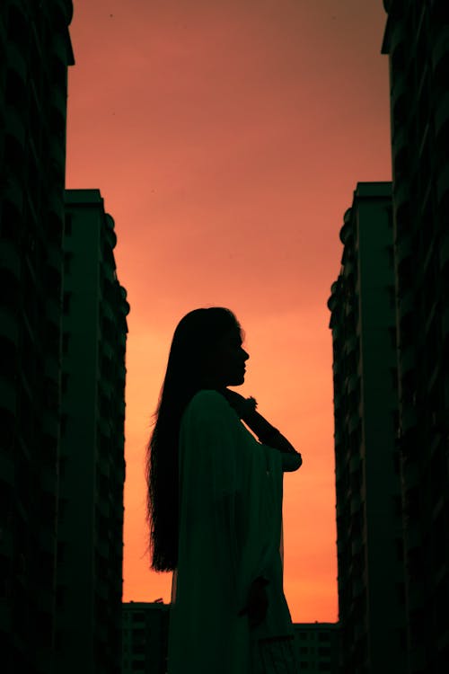 Silhouette of a Person during Golden Hour