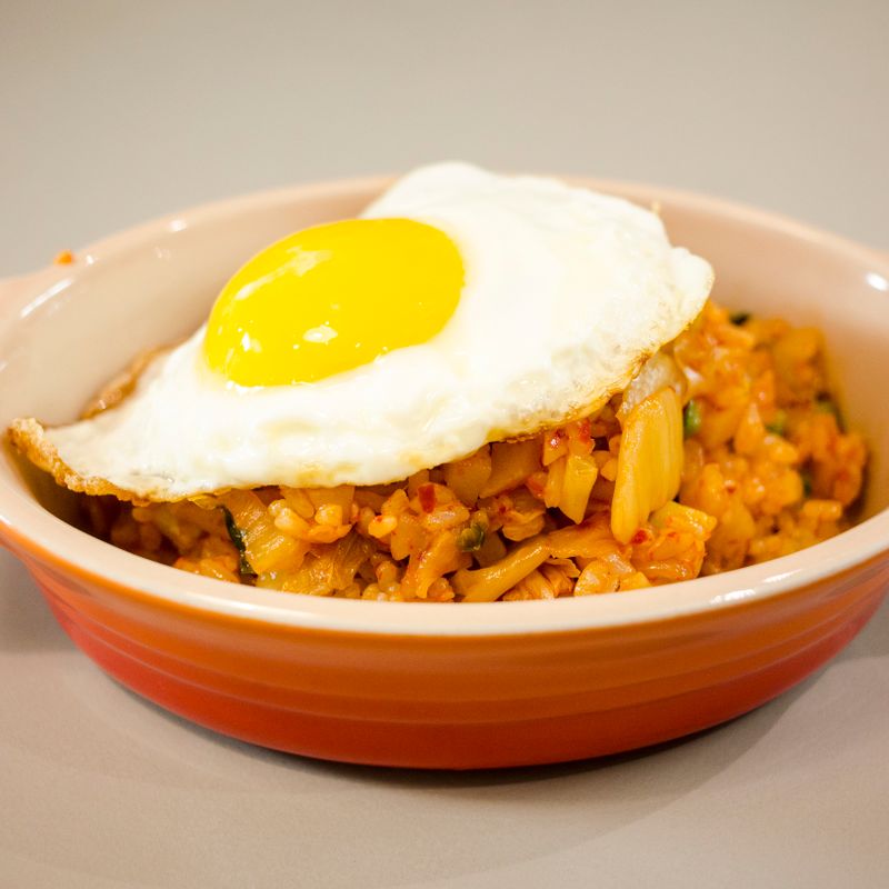 Kimchi Fried Rice (Kimchi Bokkeumbap) with Fried Egg