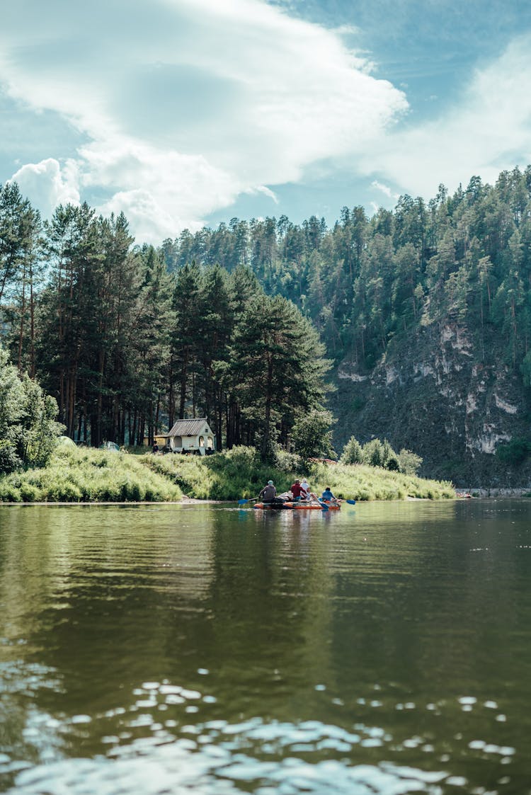 People Canoeing In The River