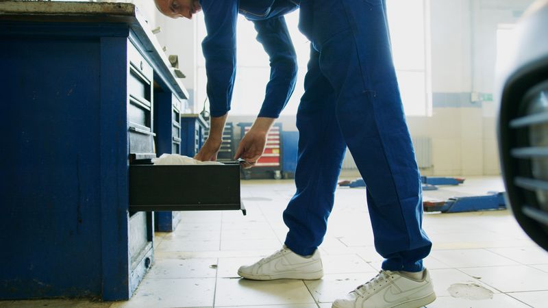 Técnico de servicio técnico de neveras en Tenerife diagnosticando el compresor de un frigorífico con herramientas profesionales