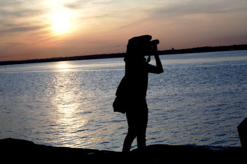 Gratis lagerfoto af fotograf, på stranden, silhouet