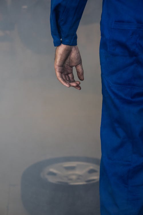 A Person in Blue Jumper Suit