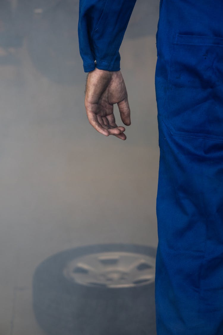 A Person In Blue Jumper Suit