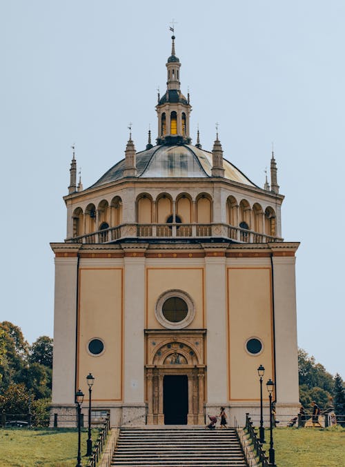 Free Front View of the Crespi d'Adda Church Stock Photo