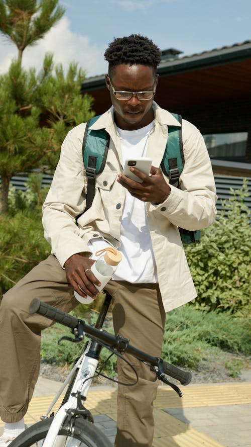 A Man using a Smartphone