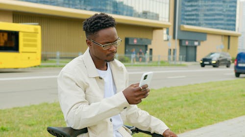 Man Using a Mobile Phone