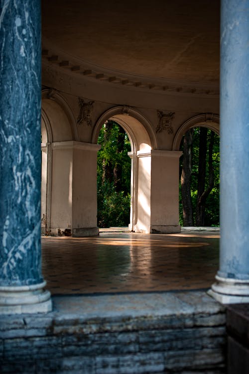 Concrete Building with Arches and Columns