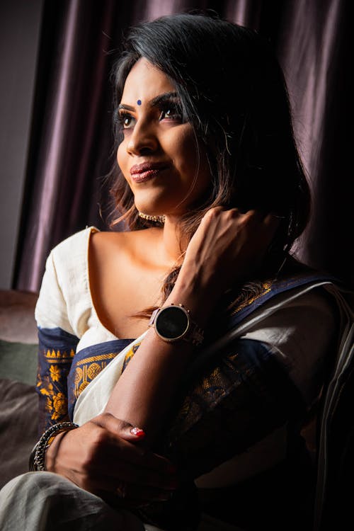 Portrait of Indian Woman in Sunlight 