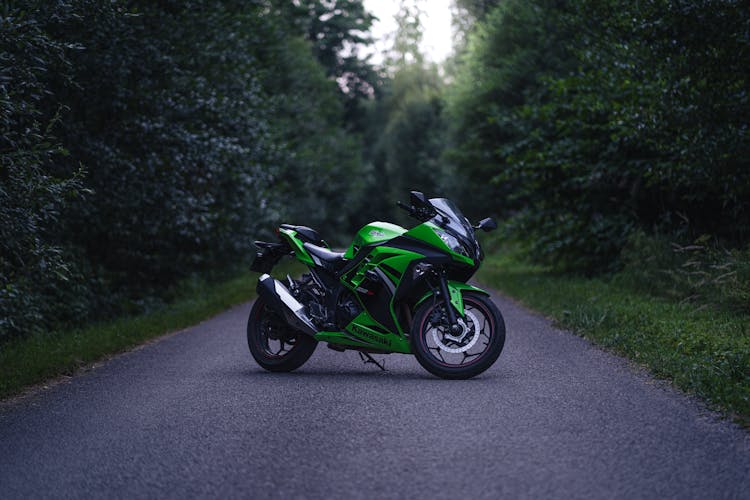 A Green Kawasaki Ninja 