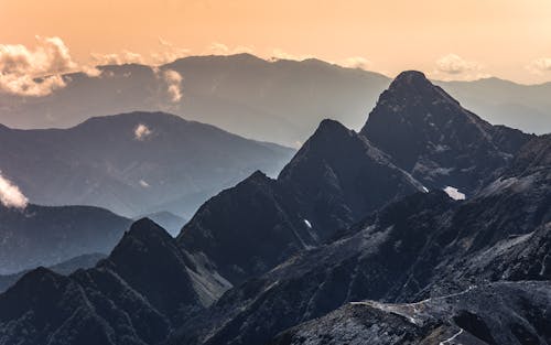 Aerial Photography of Mountains during Sunset