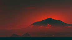 Silhouette of Mountain during Sunset