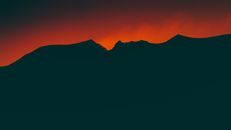 Silhouette of Mountain during Sunset