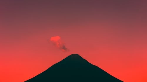 A Silhouette of a Mountain during the Golden Hour