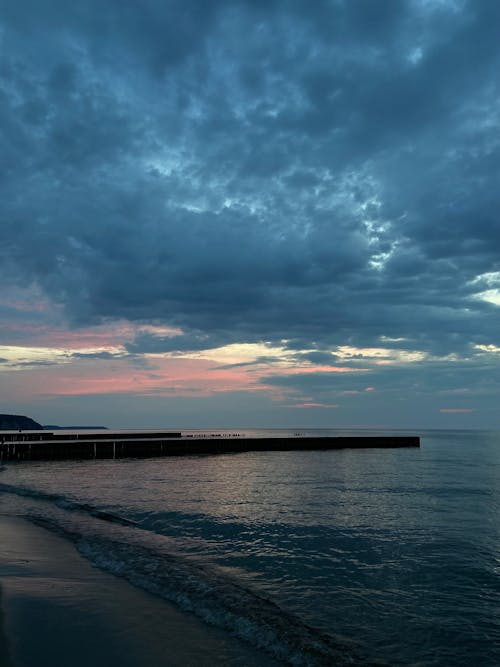 Pier and Seascape at Sunset 