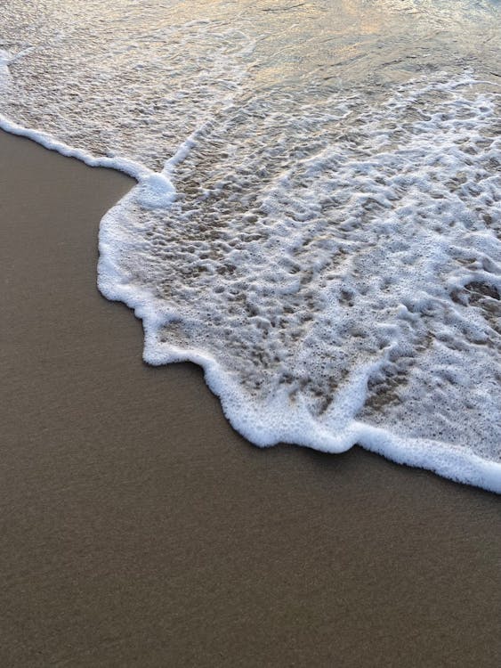 Small Waves Crashing on the Beach