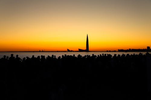 
Silhouettes of People on Beach During Sunset