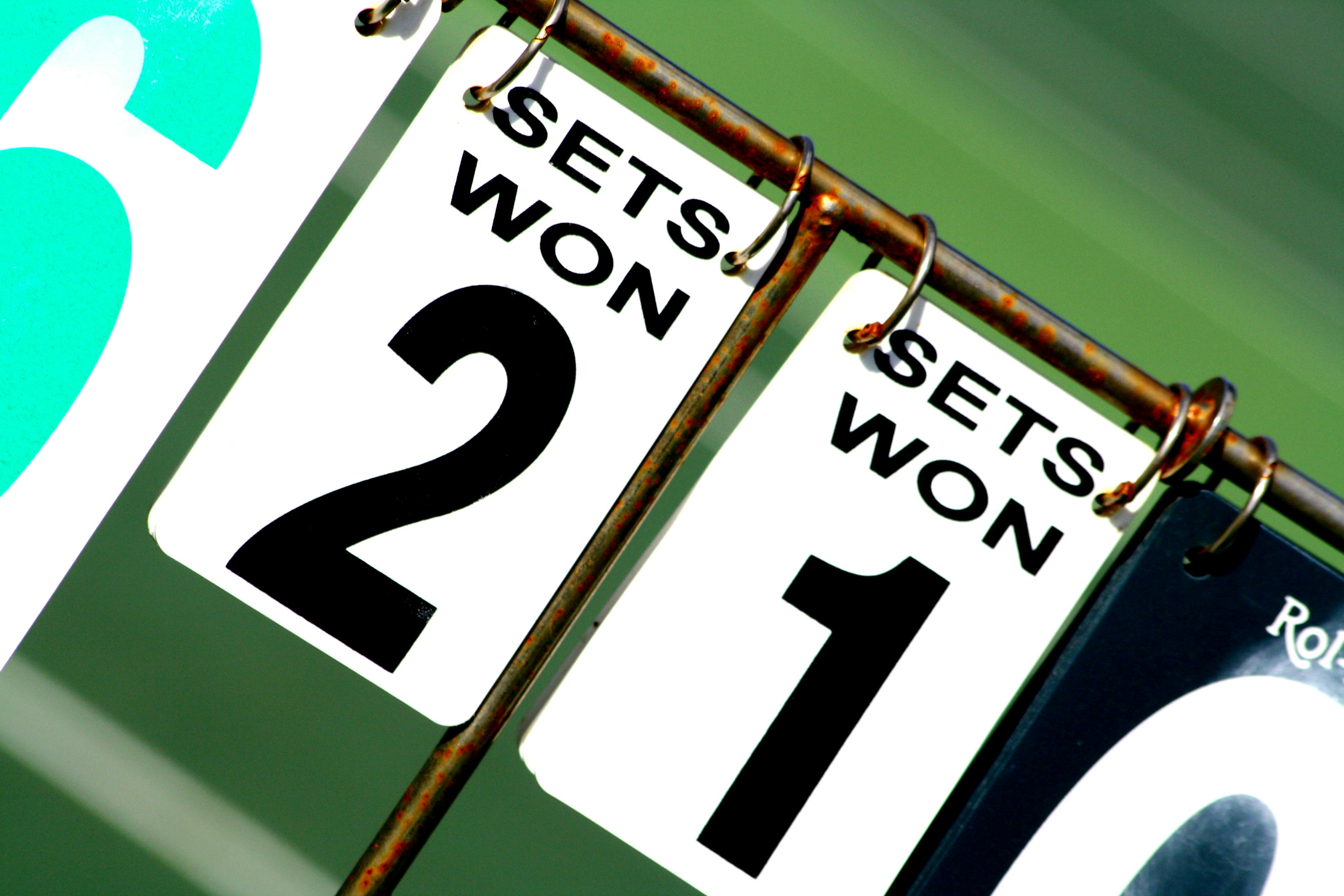 Sets Won 2 Sets Won 1 · Free Stock Photo