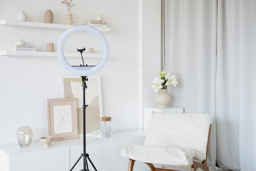 Free 
A Ring Light beside a Chair Stock Photo