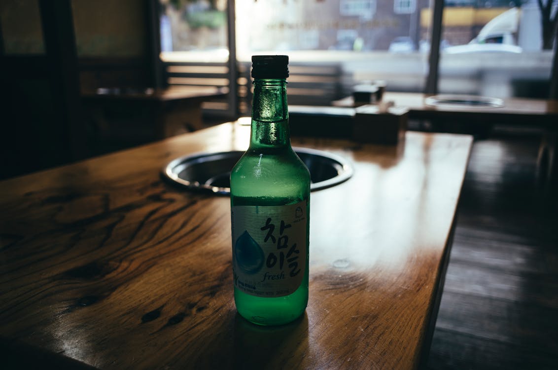 Free 
A Close-Up Shot of a Bottle of Soju Stock Photo