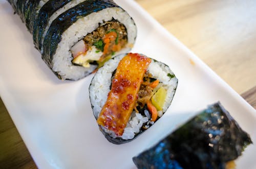 Sushi Rolls in Close Up Photography