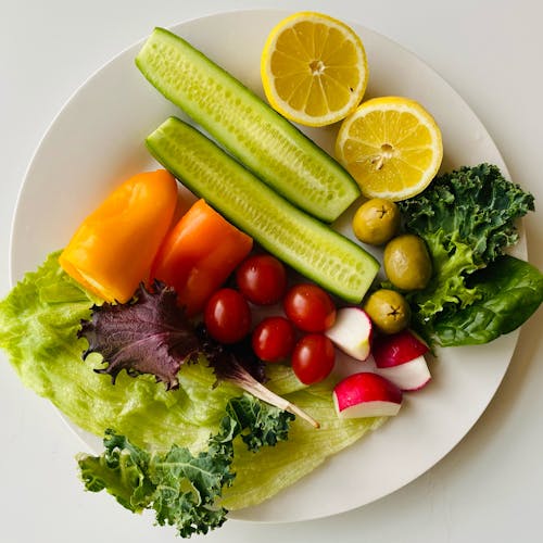 Free Vegetables on a Plate Stock Photo