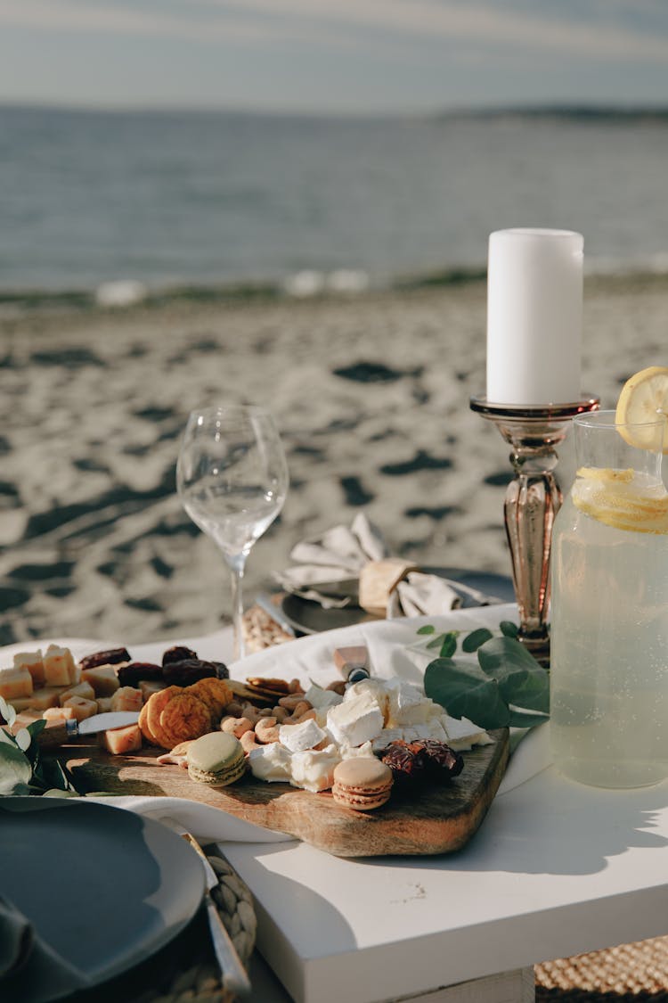 A Dessert Table On The Beach