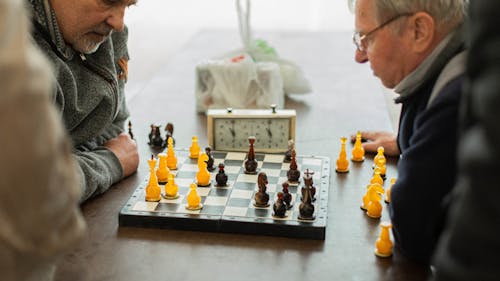 Elderly Men Playing a Game of Chess 