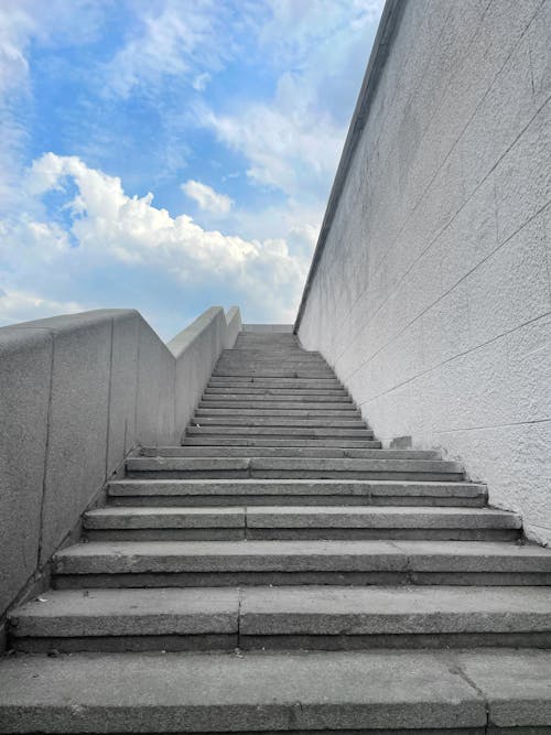 Gray Concrete Staircase Under the Sky