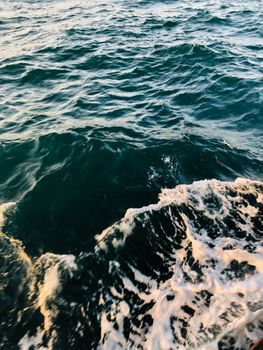 Dynamic waves crashing, capturing the essence of the Bosphorus in Istanbul.