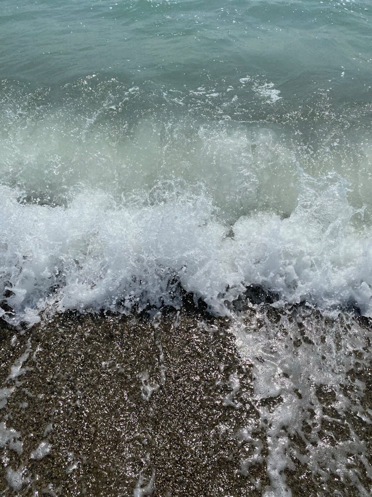 A Wave Crashing On The Shore