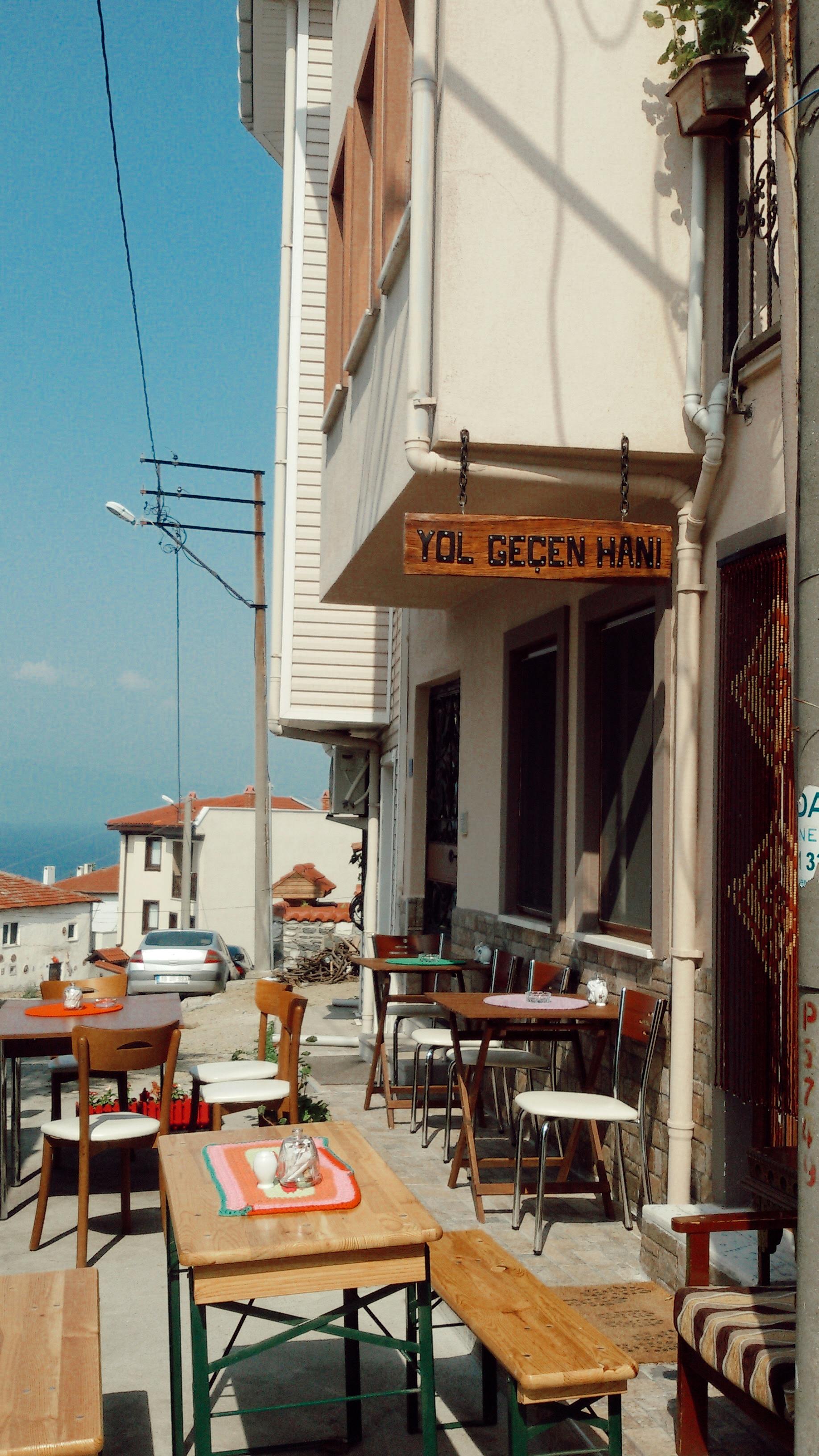 Tables and Chairs Outside Building
