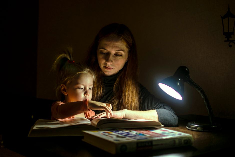 mother reading child