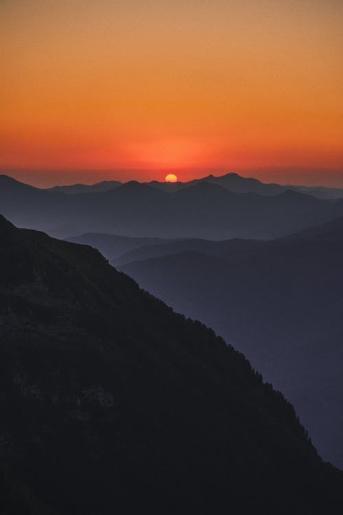 剪影, 垂直拍摄, 山 的 免费素材图片