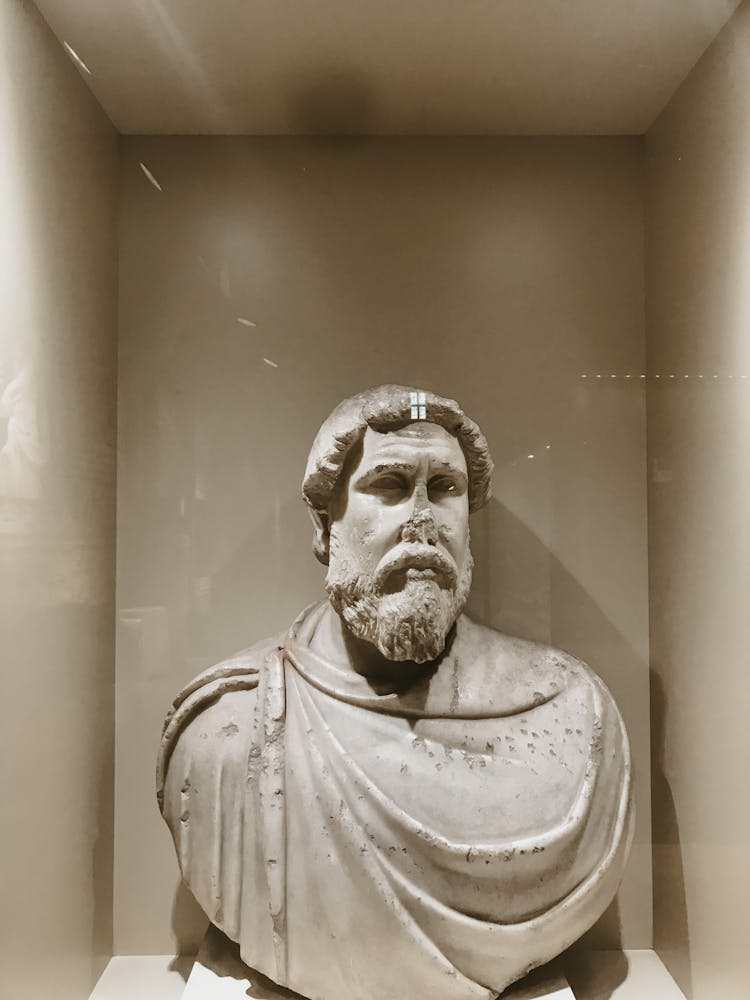 A Man Head Bust With A Broken Nose