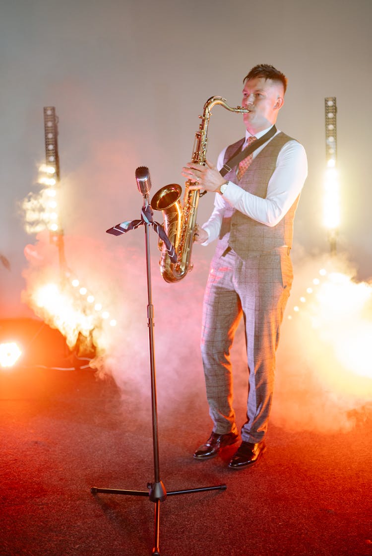 Man Playing A Saxophone