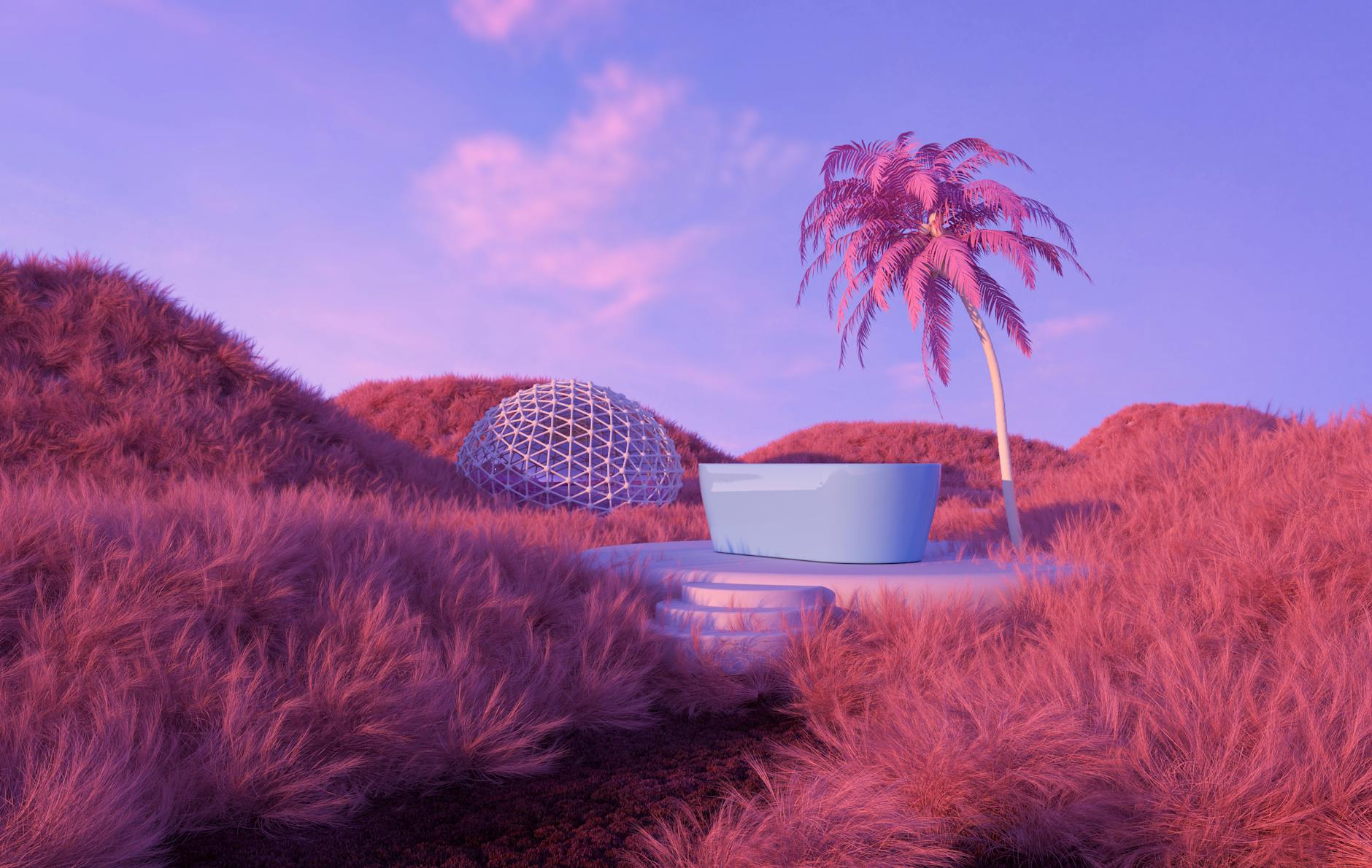A fantasy world with a magical landscape and rolling hills