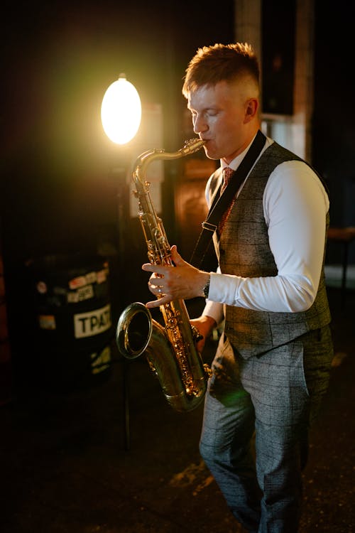 A Man Playing the Saxophone
