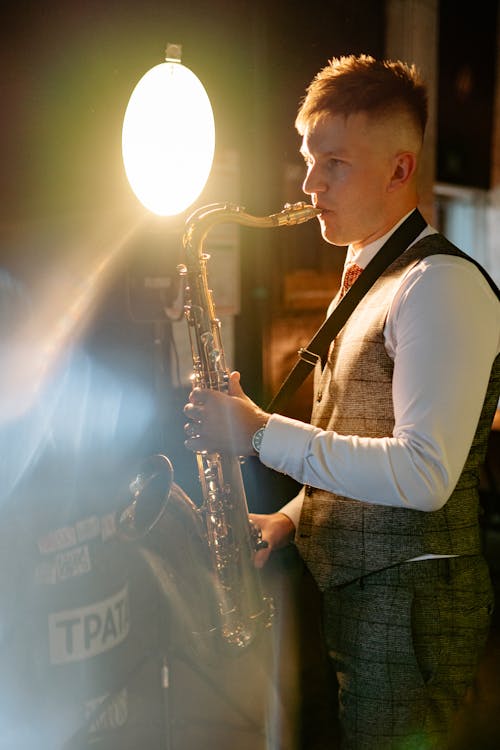 Man Playing a Saxophone