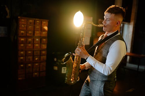 A Musician Playing the Saxophone 