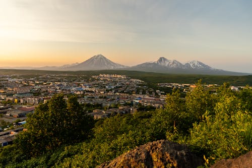 City Near Mountains