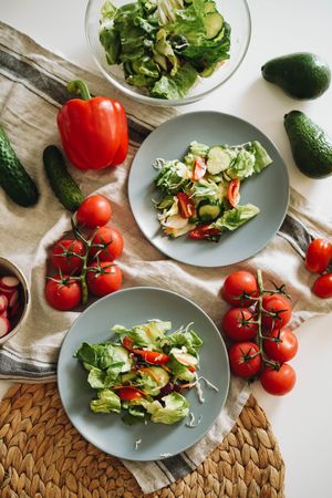 Vegetable salad from above by olia danilevich on Pexels
