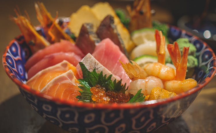 Fish And Prawn In The Bowl