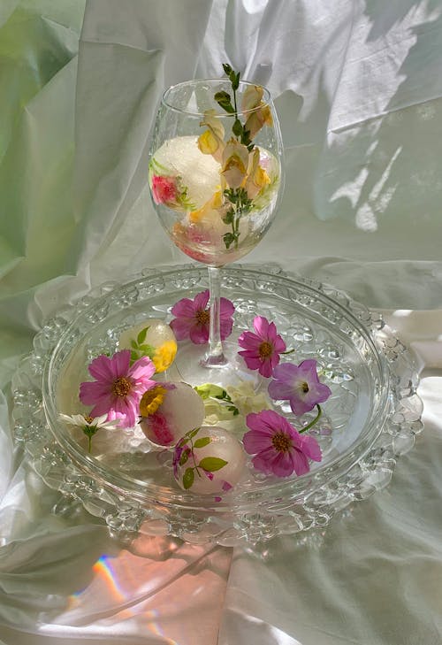 Foto d'estoc gratuïta de boles de gel, còctel de beguda, flors