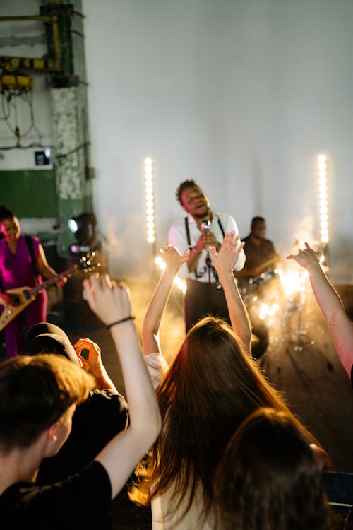 Band Singing on Stage